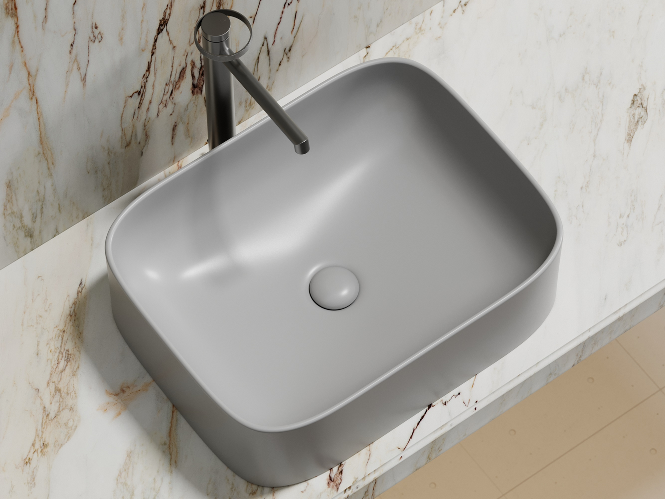 Фото Раковина Ceramicanova Element CN6052MSG накладная 50,5 × 38 × 15 см, серый матовый