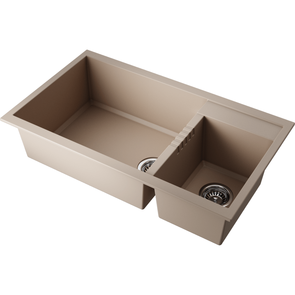 Фото Кухонная мойка Omoikiri Tedori 86-2-LB-SA 4993934 бежевый