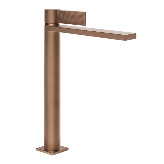 Фото Смеситель Gessi Inverso Diamantato 73653#708 для раковины с донным клапаном, медь браш pvd