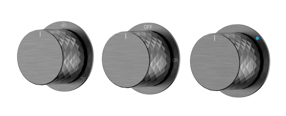 Фото Смеситель для душа Boheme Stick Diamond 124-3-GM.1 на 3 потребителя, графит
