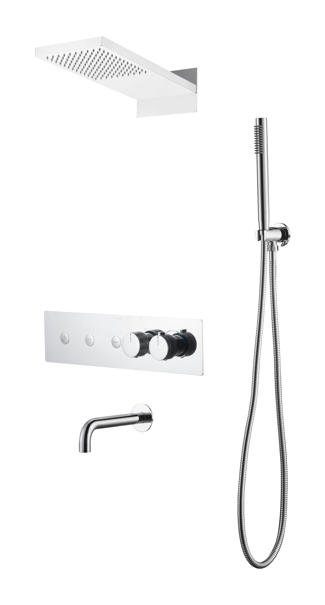 Фото Душевая система Boheme Fusion 131-2-CR с термостатом хром глянец