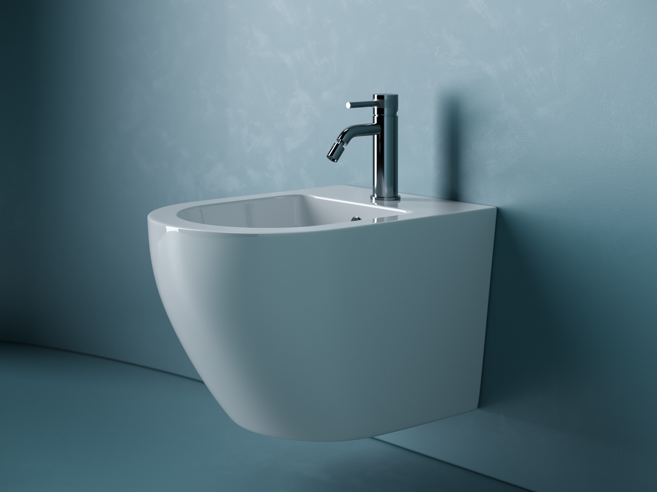 Фото Биде Ceramicanova Uno CN11002 подвесное, белый глянцевый