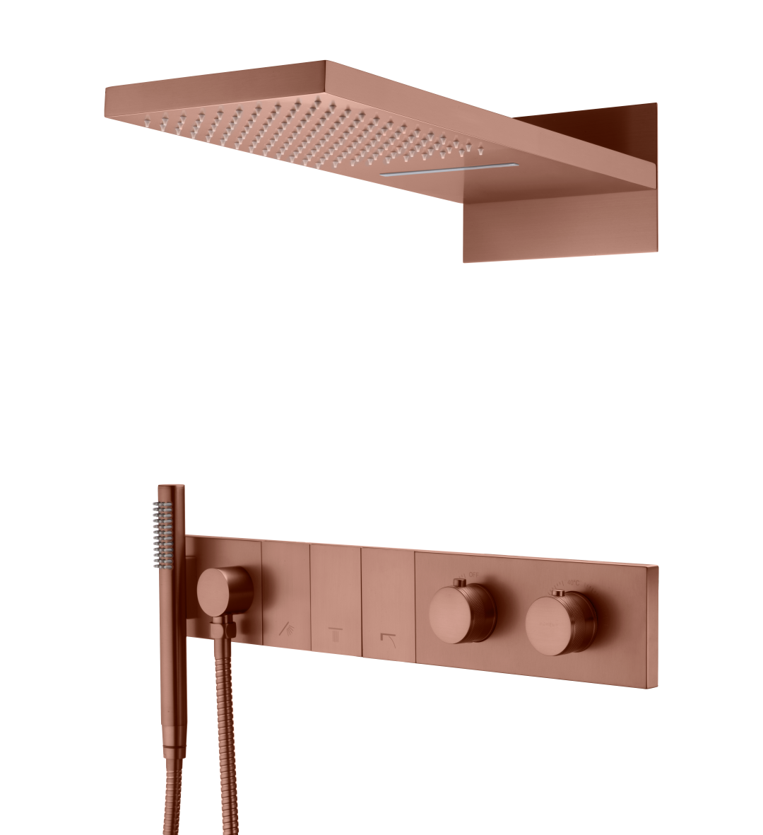 Фото Душевая система Boheme Zodiac 133-BRB термостат, бронза браш