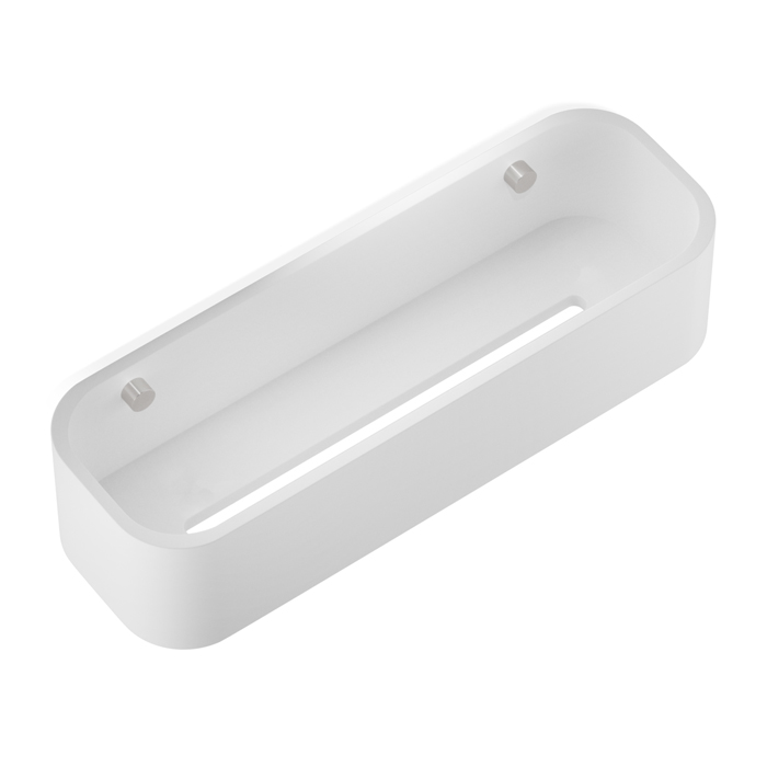 Фото Полка Decor Walther Stone 0973855 подвесная 30x10 см, белый матовый/сталь матовая