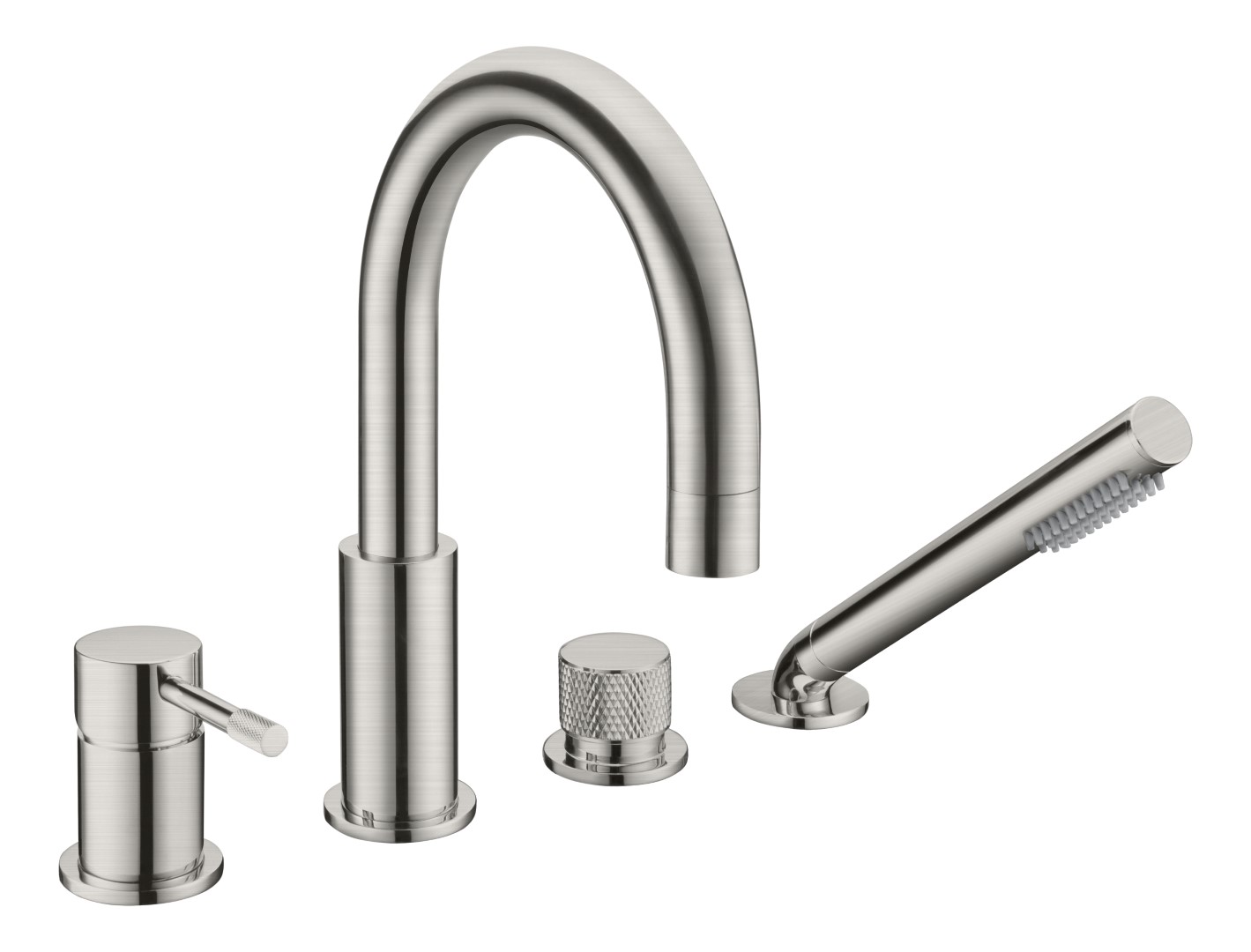 Фото Смеситель на борт ванны Boheme Uno 460-NB никель браш