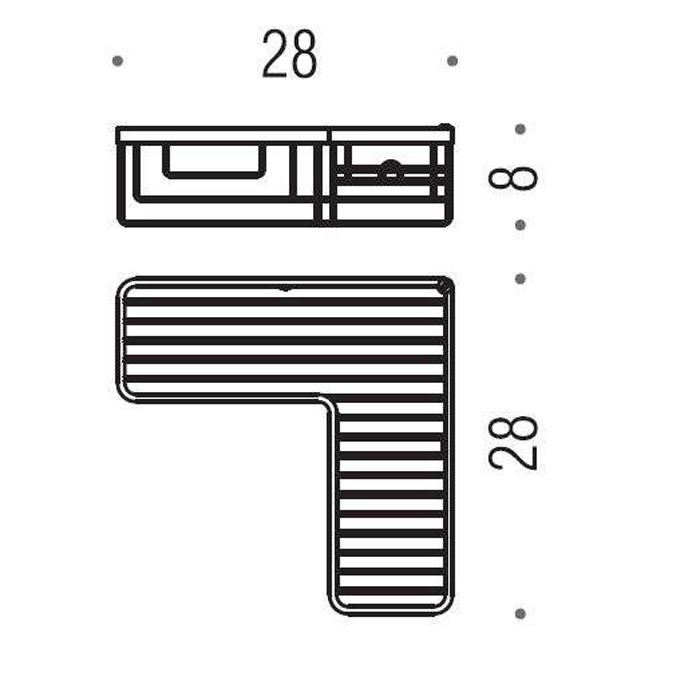 Фото Полка Colombo Angolari B9615.CR подвесная хром глянец