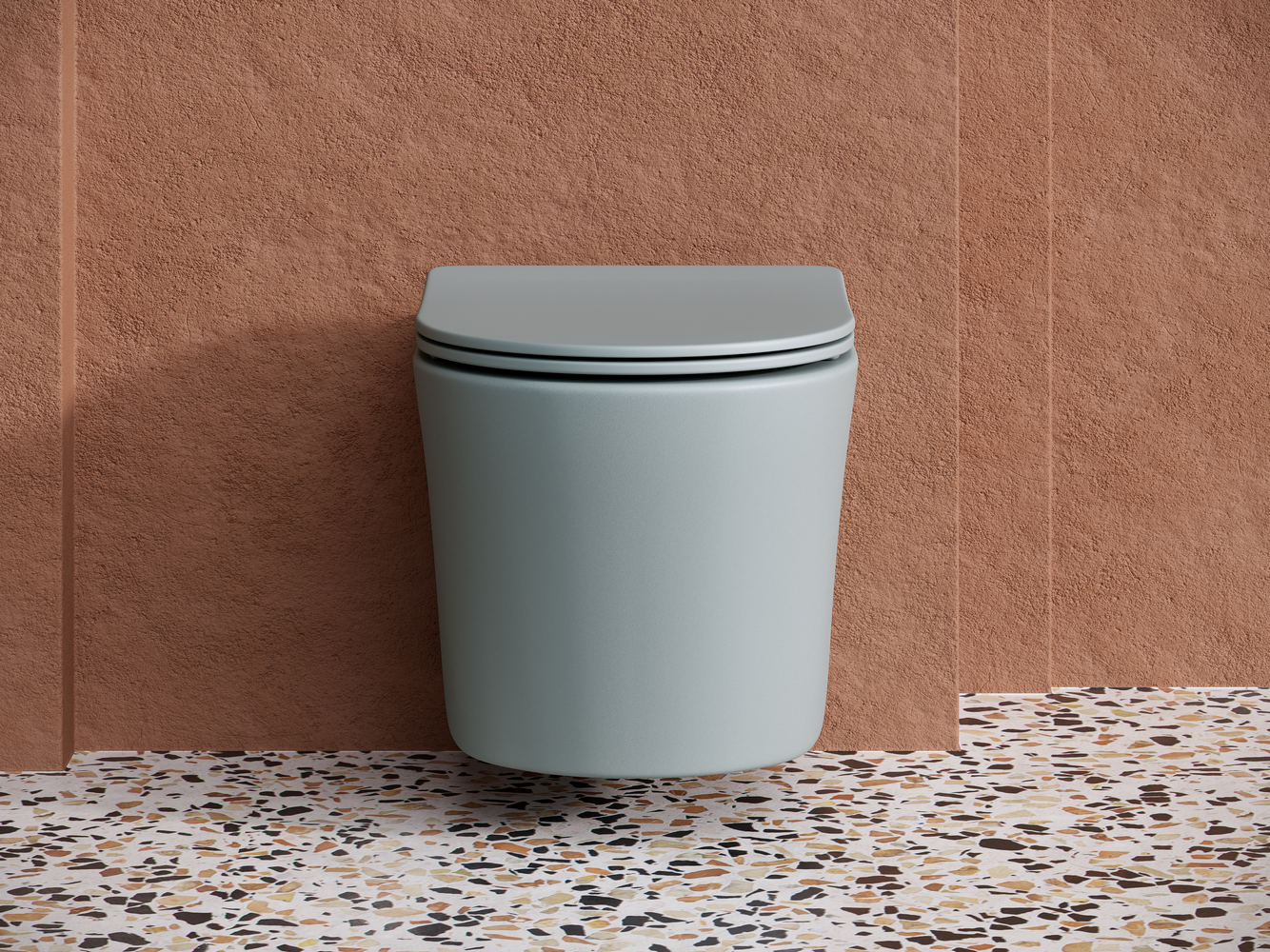 Фото Унитаз Ceramicanova Balearica CN6000MH безободковый с сиденьем подвесной, антрацит матовый