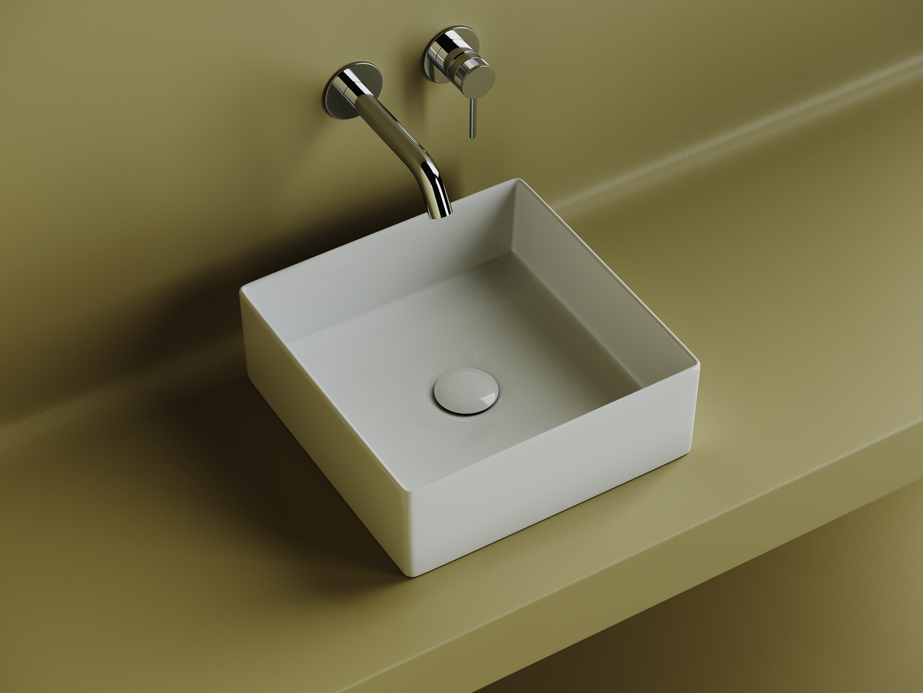 Фото Раковина Ceramicanova Element CN6068 накладная 36,1 × 36,1 × 13 см, белый глянцевый