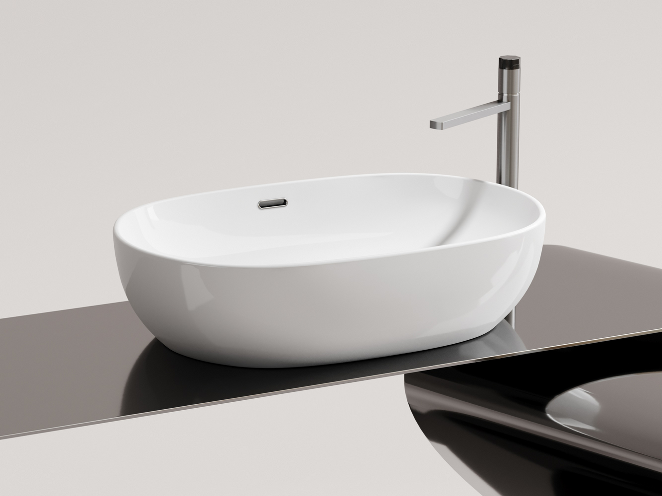 Фото Раковина Ceramicanova Element CN6064 накладная 61 × 42 × 15,5 см, белый глянцевый