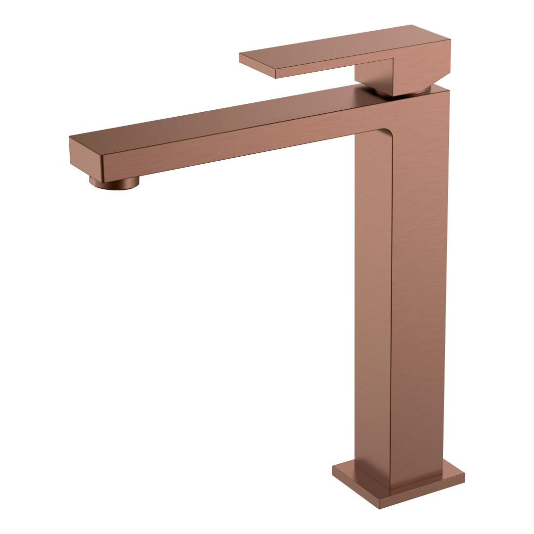 Фото Смеситель для раковины Boheme Qubic 472-BRB высокий бронза браш