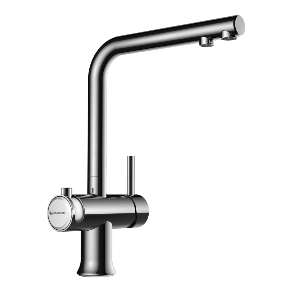 Фото Смеситель для кухни Omoikiri Hotaru-C-WH 4994051 хром / белый