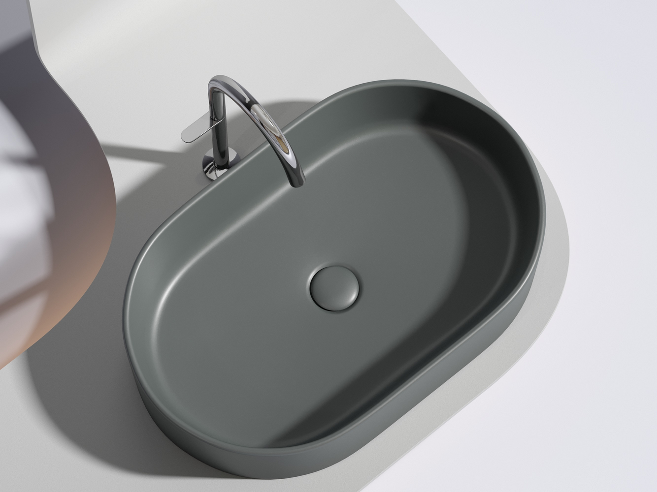 Фото Раковина Ceramicanova Element CN6048MDH накладная 60 × 38,5 × 12,2 см, темный антрацит матовый