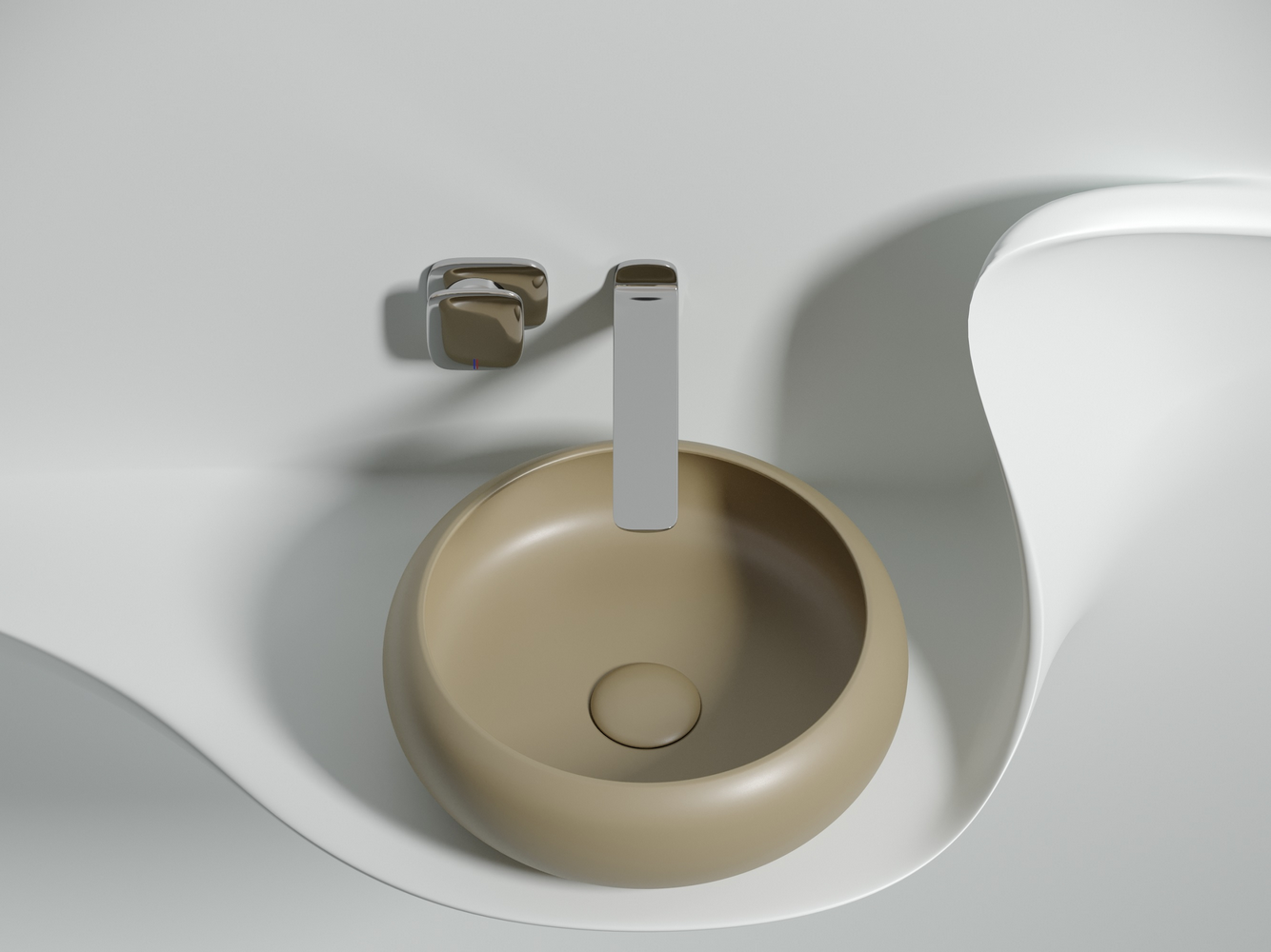 Фото Раковина Ceramicanova Element CN6050MC накладная 36 × 36 × 12 см, капучино матовый