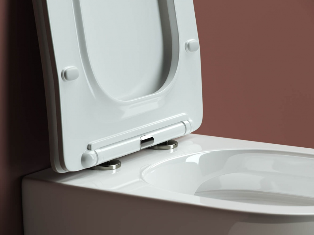 Фото Унитаз Ceramicanova Forma CN3009 безободковый с сиденьем подвесной, белый глянцевый