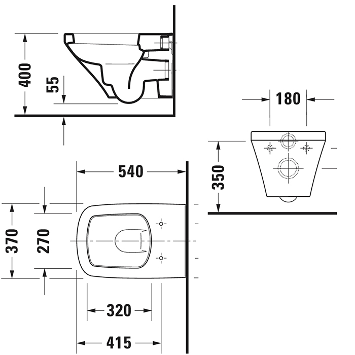 Фото Унитаз подвесной Duravit DuraStyle 2552090000, без сиденья, белый глянцевый