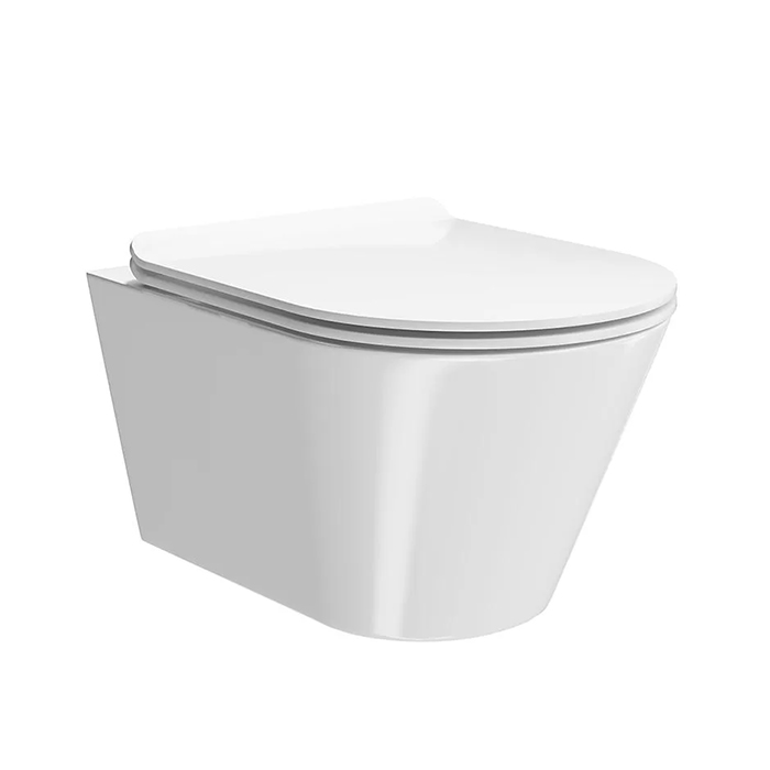 Фото Унитаз подвесной Kerama Marazzi Plaza Modern KMPMWc53GWh2, безободковый, без сиденья, белый глянцевый