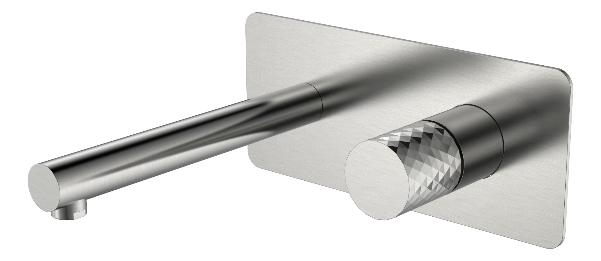 Фото Смеситель для раковины Boheme Stick 125-NB настенный никель браш L 18,5 см