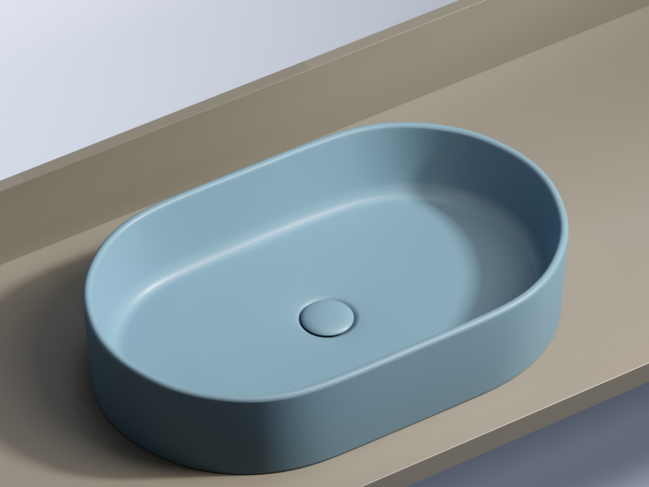 Фото Раковина Ceramicanova Element CN6048ML накладная 60 × 38,5 × 12,2 см, голубой матовый