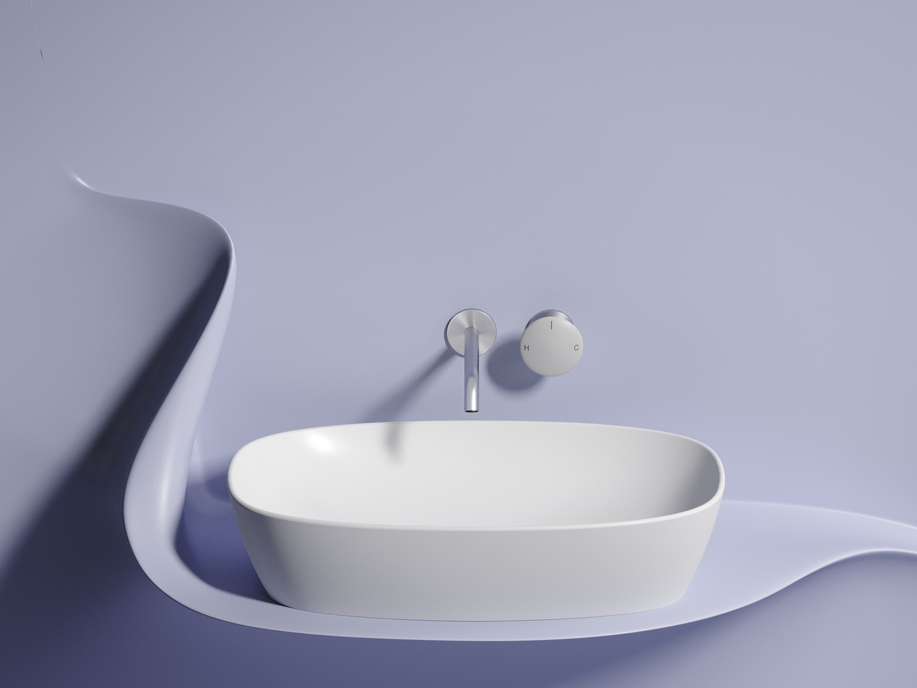Фото Раковина Ceramicanova Element CN6049MW накладная 61 × 38,5 × 14 см, белый матовый