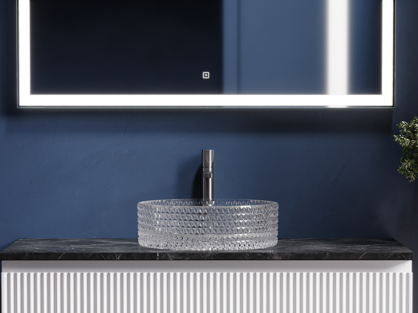Фото Раковина Ceramicanova Cristal CN6062 накладная 36 × 36 × 11,2 см, прозрачная глянцевая
