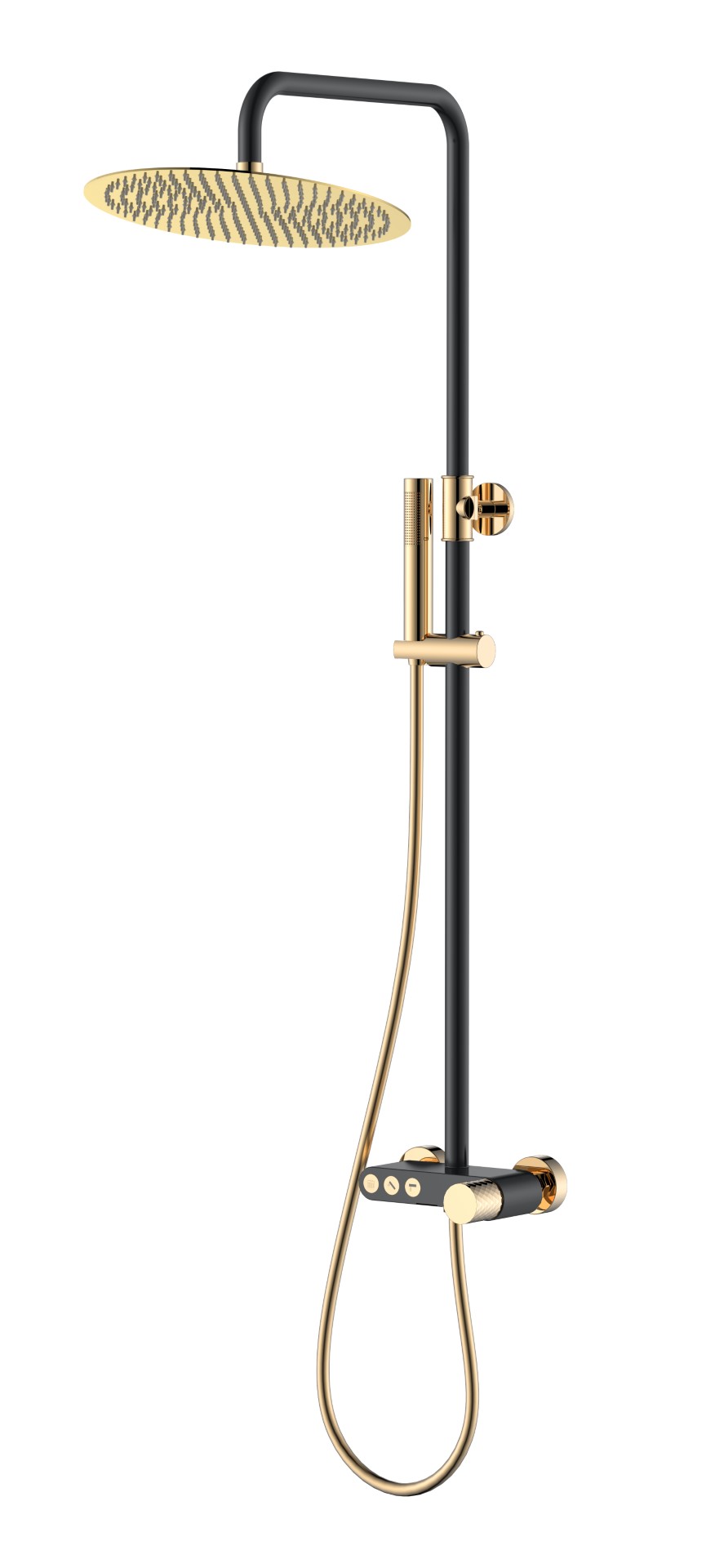 Фото Душевая стойка Boheme Stick 128-BG черный матовый/золото глянец