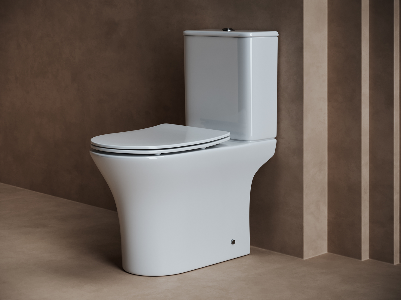 Фото Унитаз Ceramicanova Fortuna CN9001 безободковый с сиденьем с бачком компакт, белый глянцевый