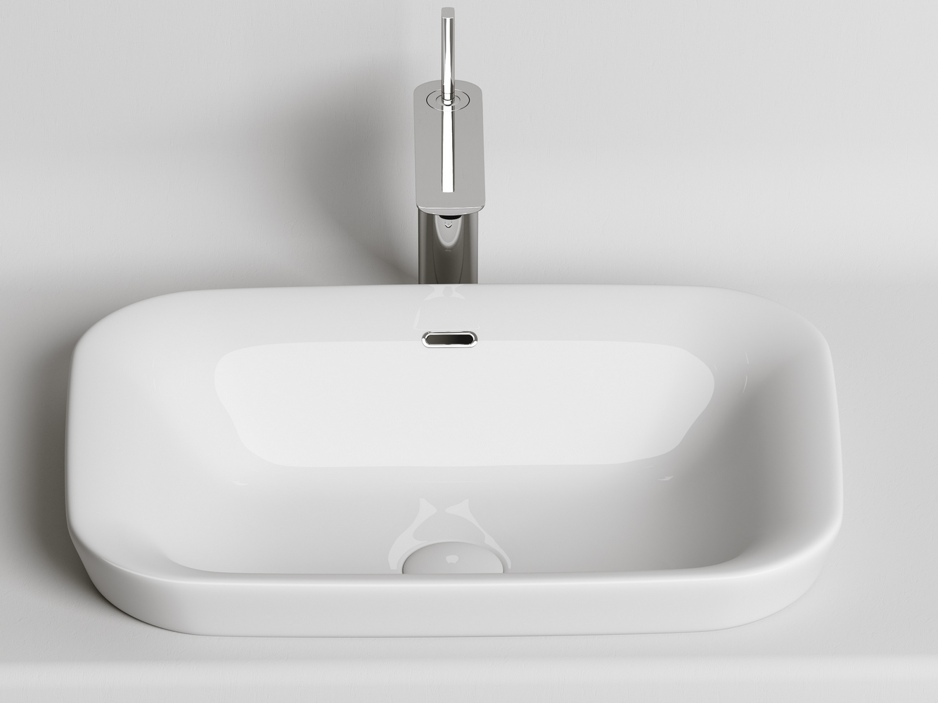 Фото Раковина Ceramicanova Element CN6041 встраиваемая сверху 58 × 40 × 15 см, белый глянцевый