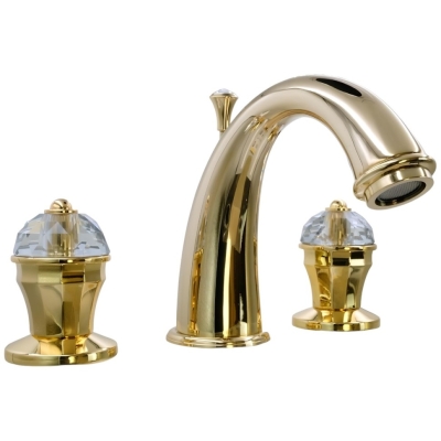 Фото Смеситель для раковины Migliore Prestige Crystal 32766 с донным клапаном золото
