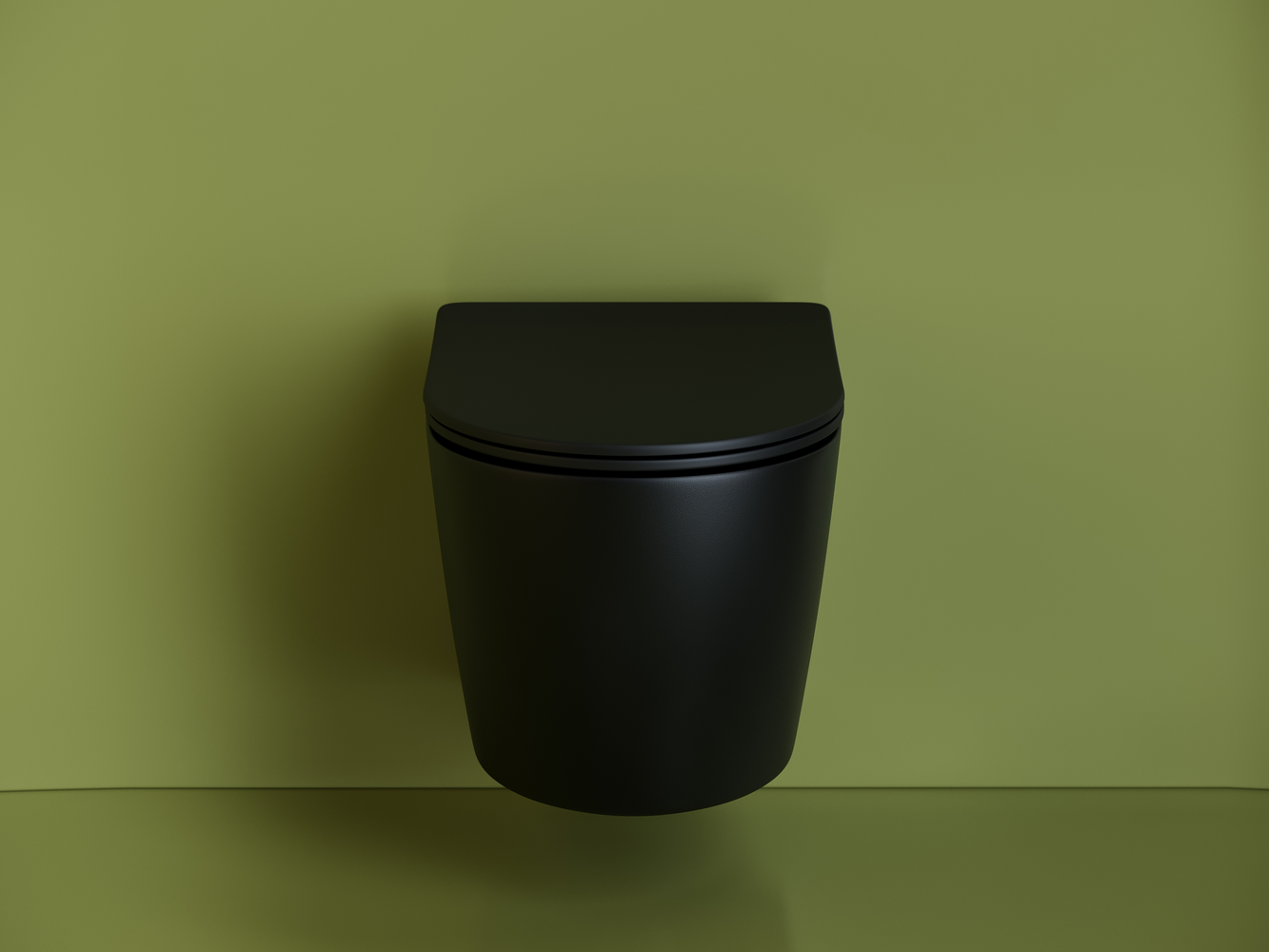 Фото Унитаз Ceramicanova Uno CN11001MB безободковый с сиденьем подвесной, черный матовый