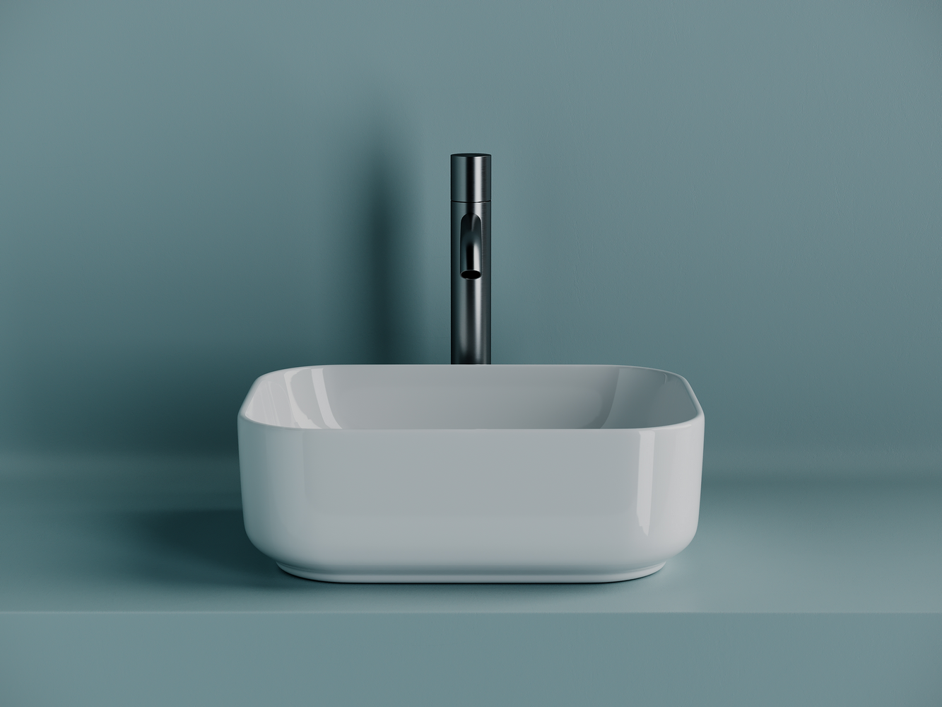 Фото Раковина Ceramicanova Element CN5042 накладная 40 × 30,5 × 14 см, белый глянцевый