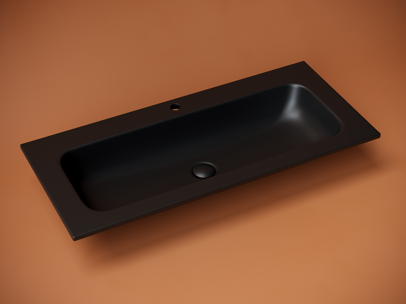 Фото Раковина Ceramicanova Grace CN7013MB мебельная 101 × 45,7 × 13,7 см, черный матовый