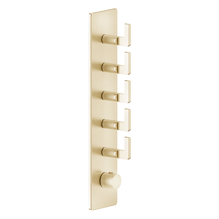Фото Смеситель Gessi Inciso 58210#246 для душа термостат, золото глянец pvd