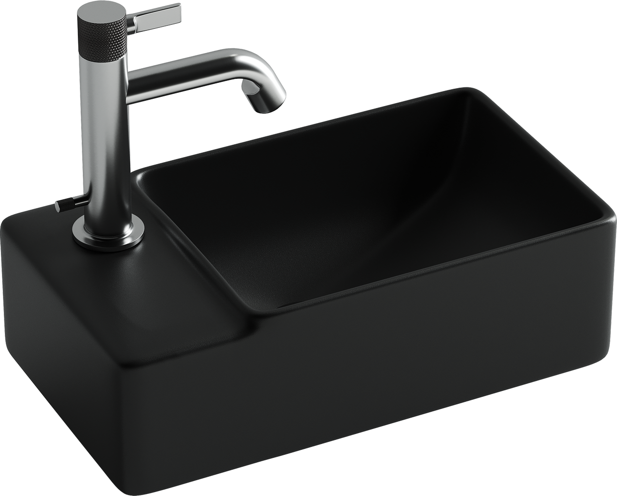Фото Раковина Ceramicanova Element CN5046MB подвесная 39,5 × 22 × 12,5 см, черный матовый