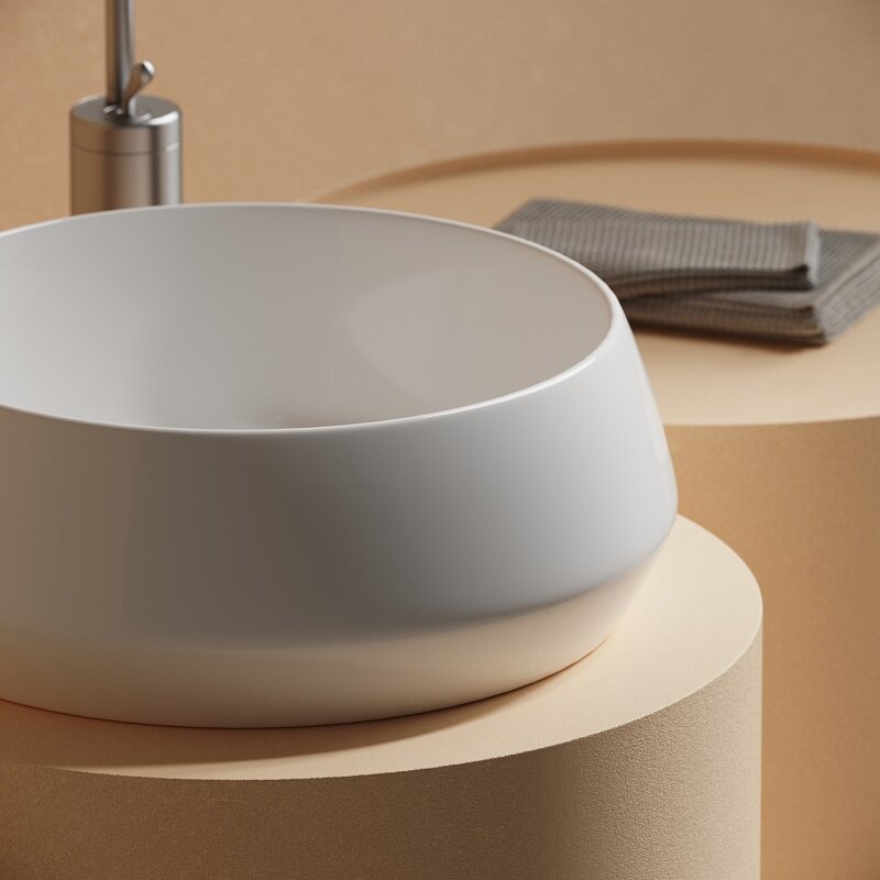 Фото Раковина Ceramicanova Maya CN12004 накладная 40 × 40 × 14 см, белый глянцевый