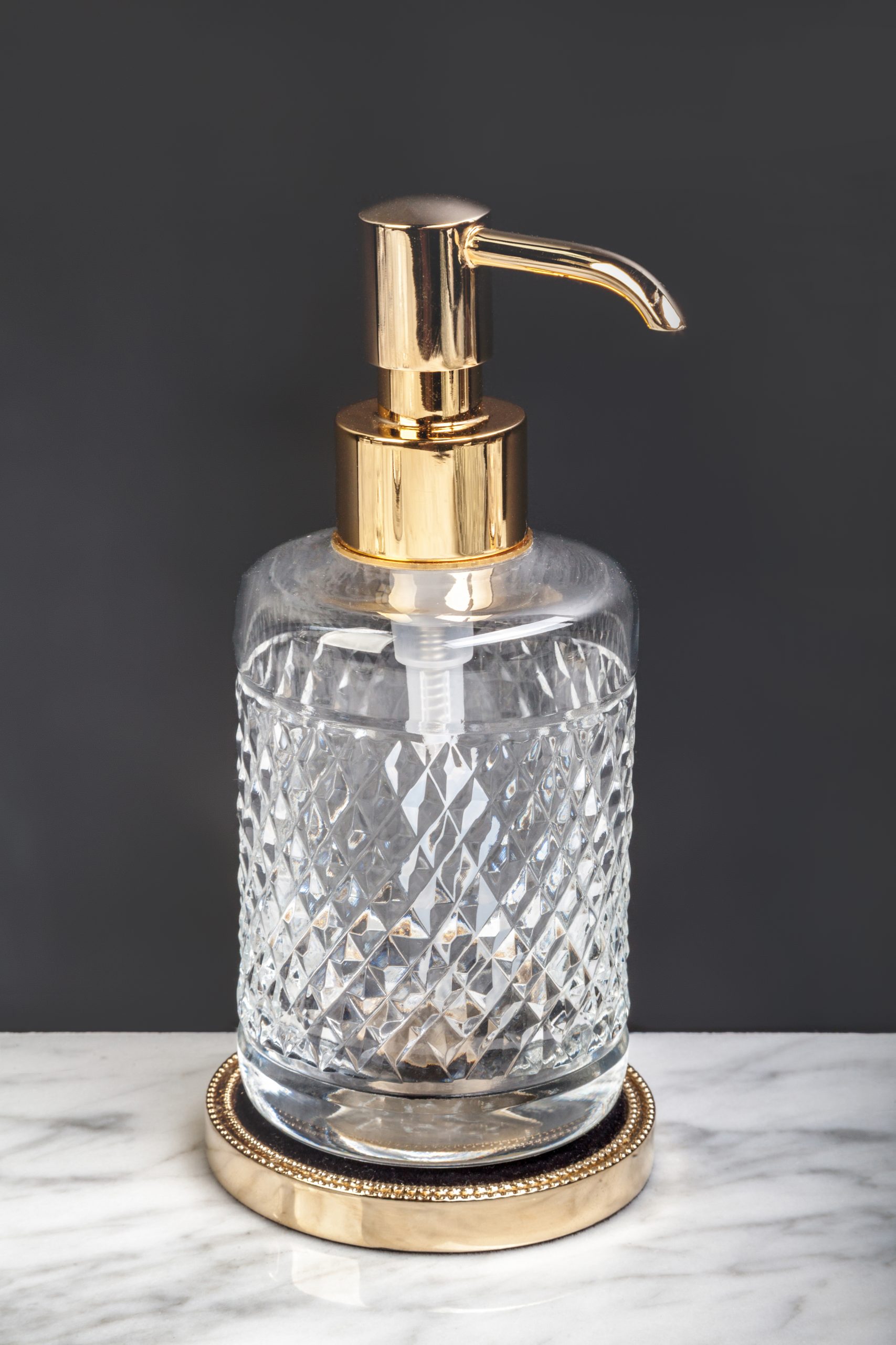 Фото Дозатор жидкого мыла Boheme Murano Cristal 10228 подвесной золото