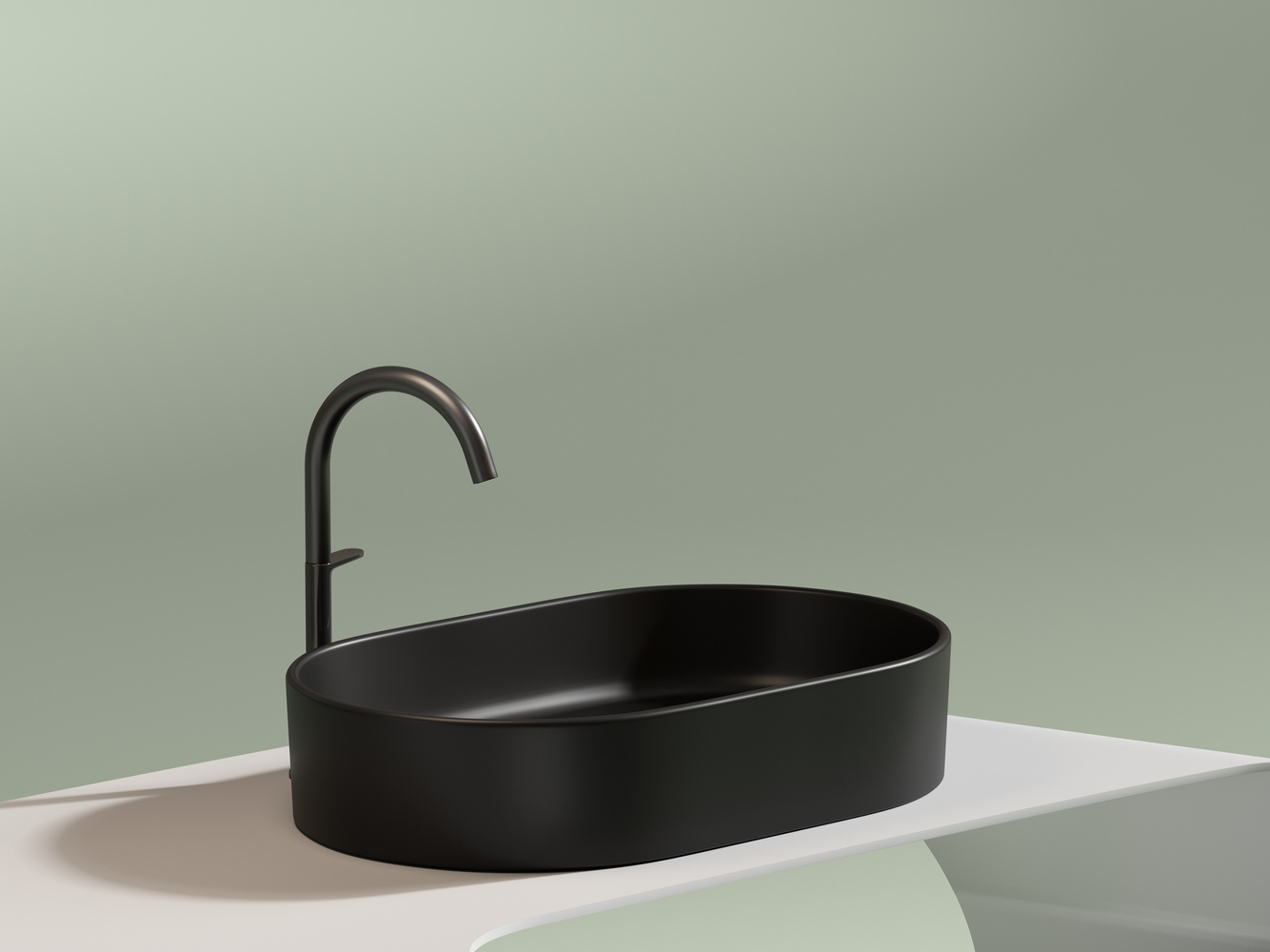 Фото Раковина Ceramicanova Element CN6048MB накладная 60 × 38,5 × 12,2 см, черный матовый