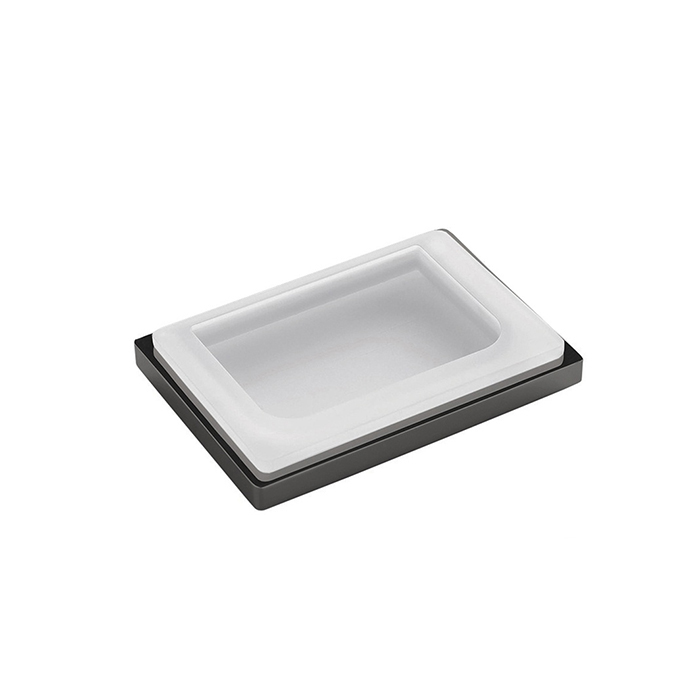 Фото Мыльница Colombo Look B1640.GL-VAN настольная графит глянец/стекло матовое