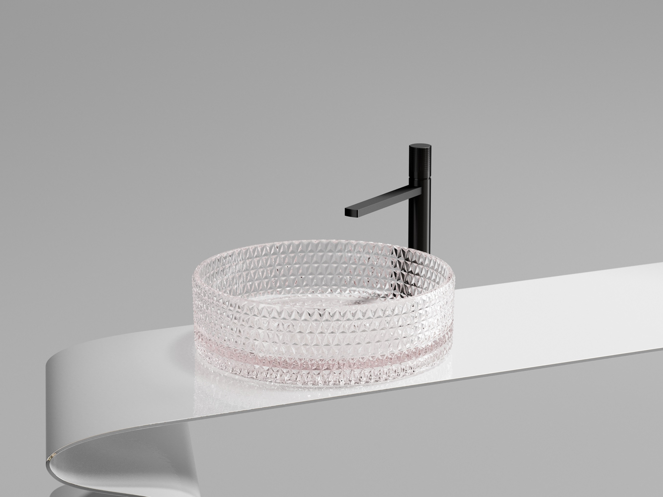 Фото Раковина Ceramicanova Cristal CN6061 накладная 36 × 36 × 11,2 см, розовый глянцевый