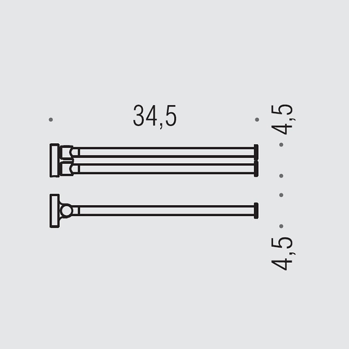 Фото Полотенцедержатель Colombo Plus W4913.HPS1 подвесной нержавейка L 34,5 см