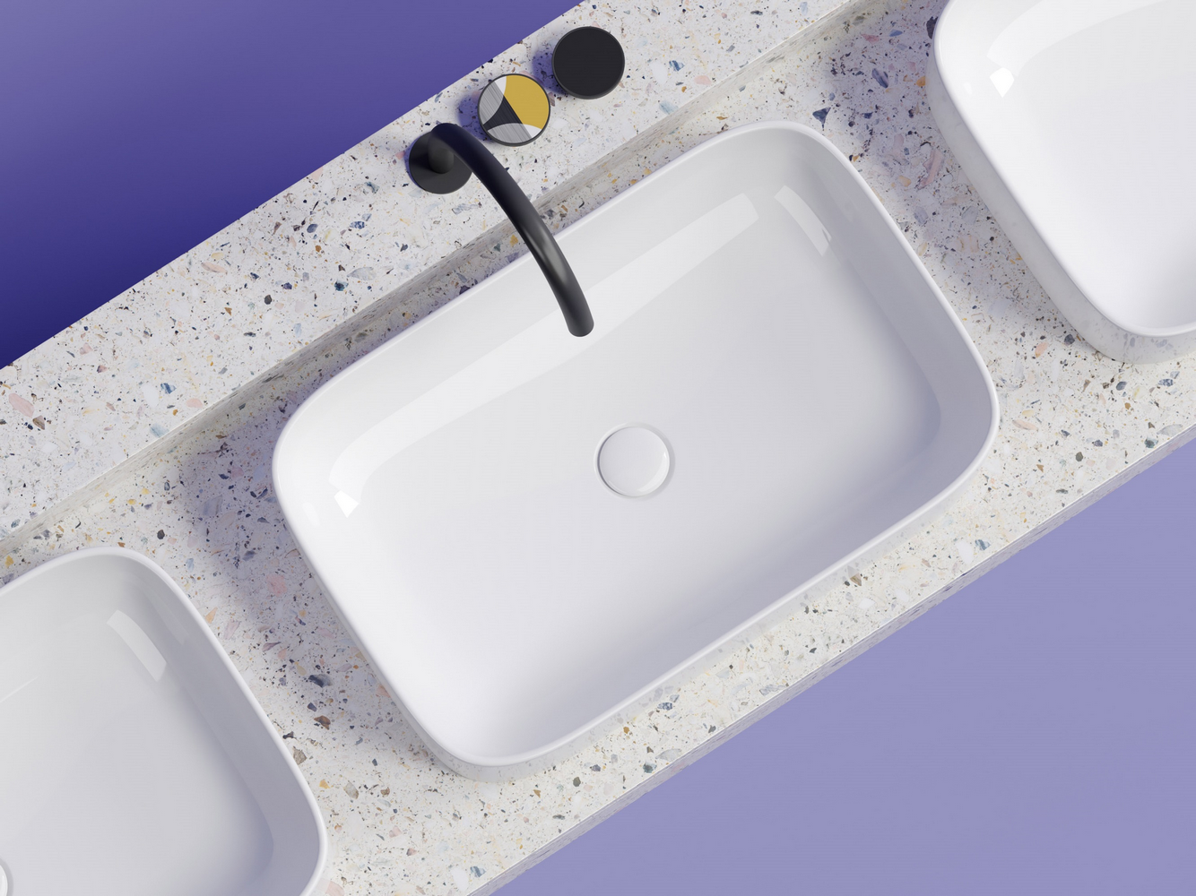 Фото Раковина Ceramicanova Element CN6053 накладная 60,5 × 38 × 15 см, белый глянцевый