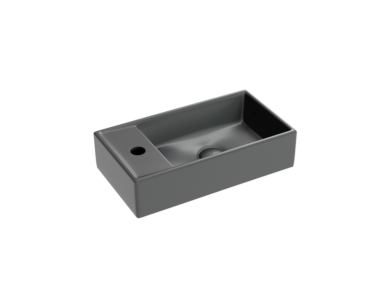 Фото Раковина Ceramicanova Element CN6051RMDH подвесная 40,7 × 21,7 × 10 см, темный антрацит матовый