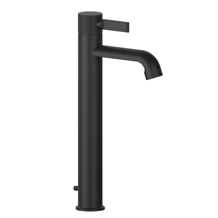 Фото Смеситель Gessi Inciso 58003#299 для раковины с донным клапаном, черный матовый