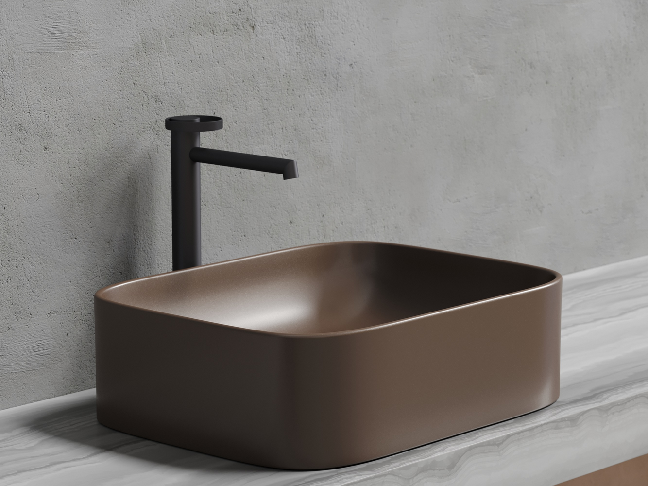 Фото Раковина Ceramicanova Element CN6052MDB накладная 50,5 × 38 × 15 см, темно-коричневый матовый