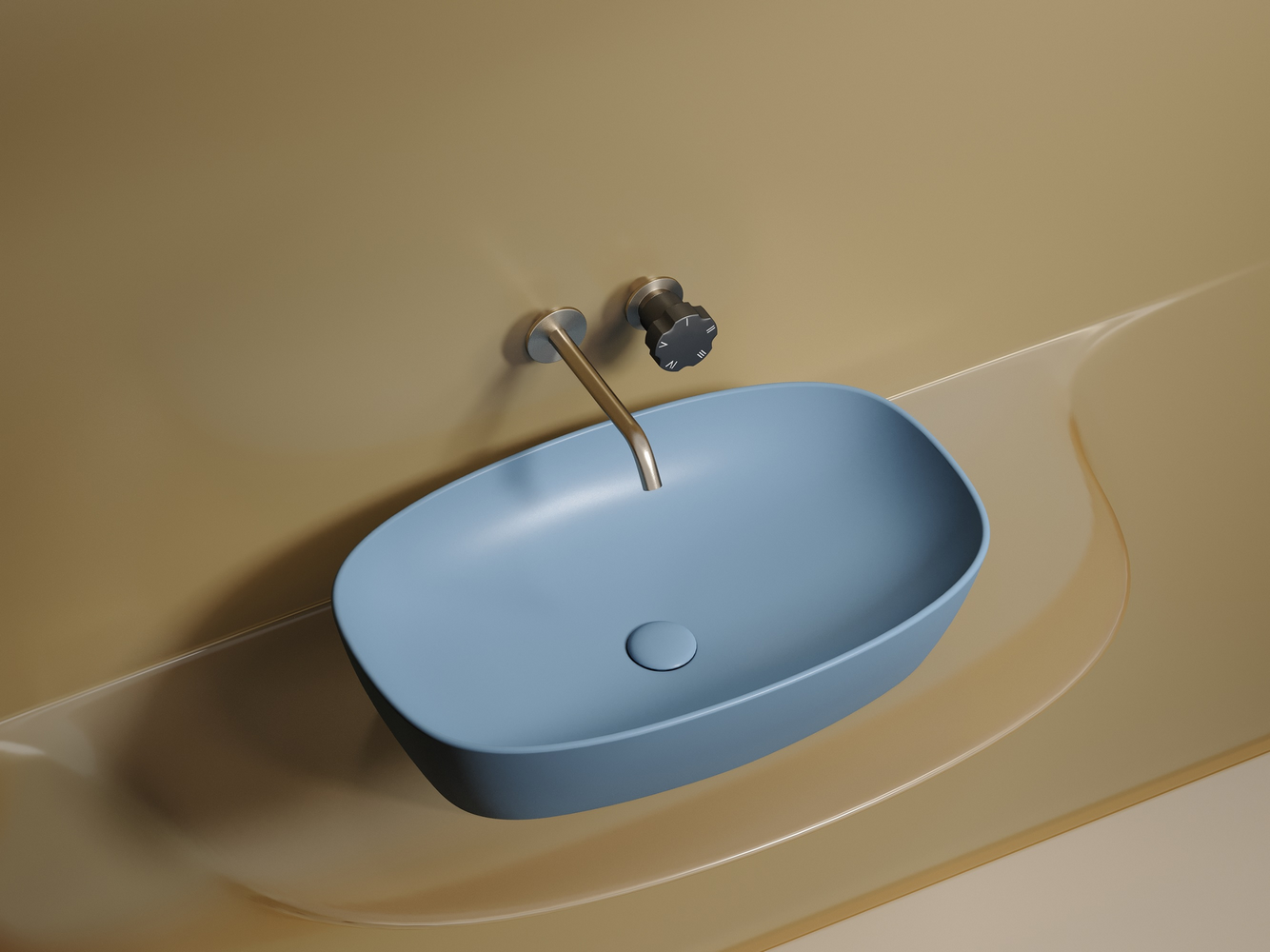 Фото Раковина Ceramicanova Element CN6049ML накладная 61 × 38,5 × 14 см, голубой матовый