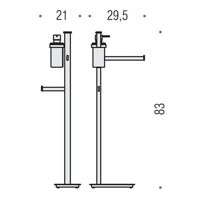 Фото Стойка Colombo Units B9119D.CR напольная хром глянец