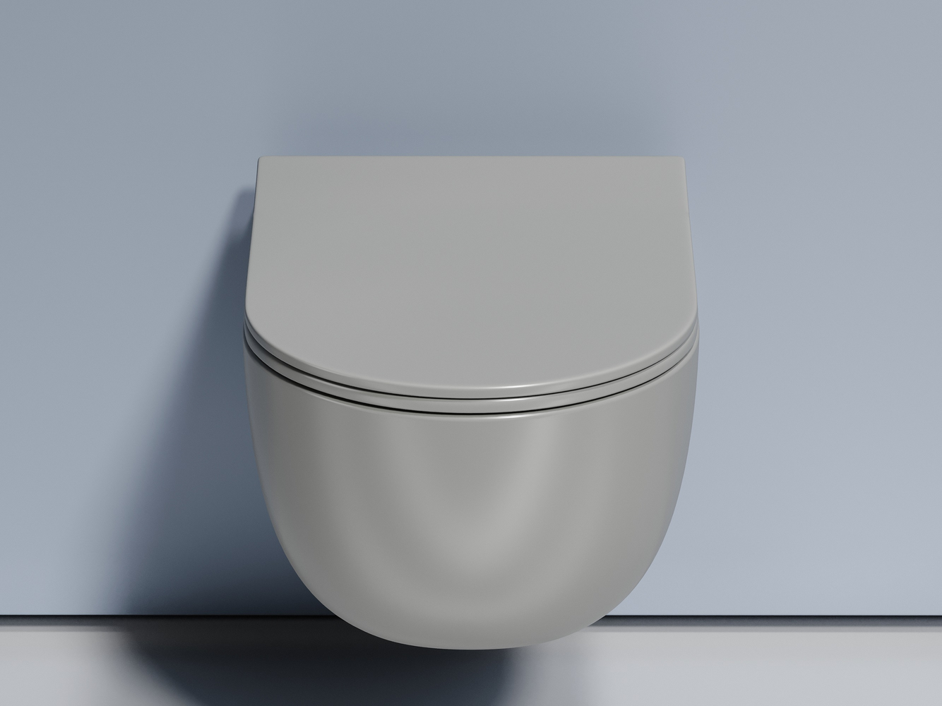 Фото Унитаз Ceramicanova Modena CN6063MH безободковый с сиденьем подвесной, антрацит матовый