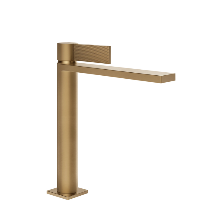 Фото Смеситель Gessi Inverso Diamantato 73655#726 для раковины с донным клапаном, бронза браш pvd