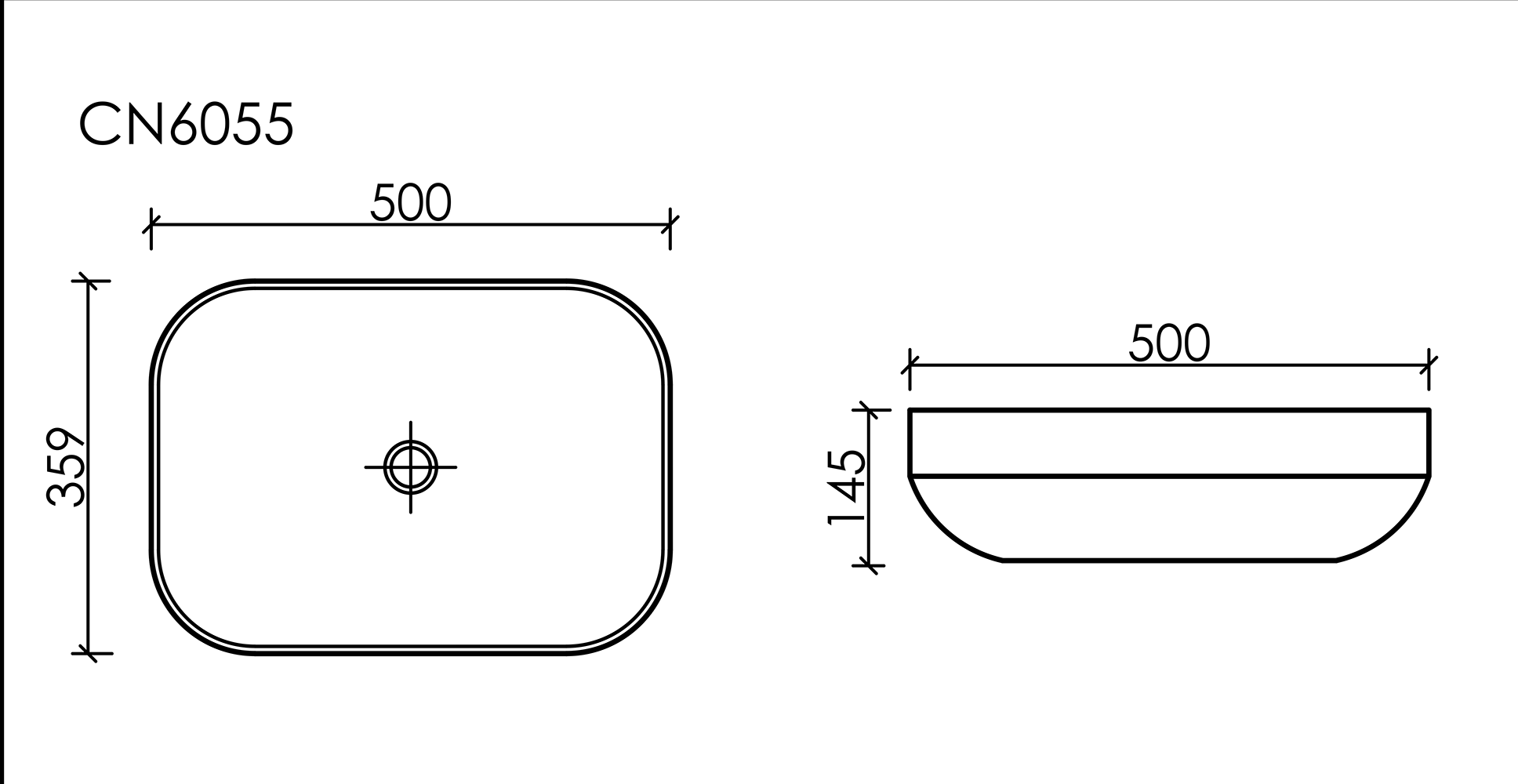 Фото Раковина Ceramicanova Element CN6055MW накладная 50 × 35,9 × 14,5 см, белый матовый