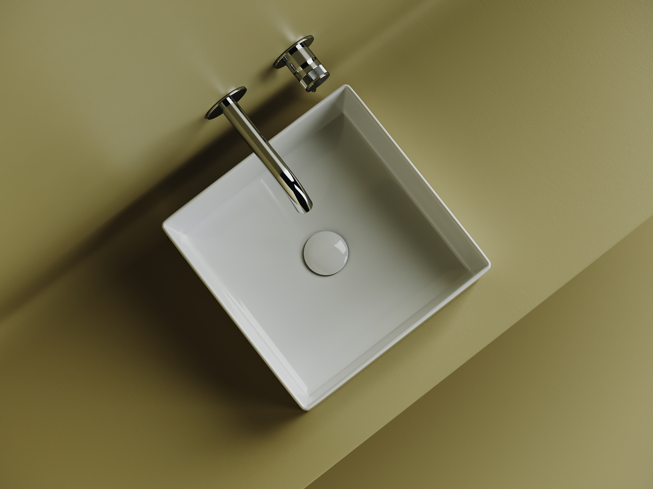 Фото Раковина Ceramicanova Element CN6068 накладная 36,1 × 36,1 × 13 см, белый глянцевый