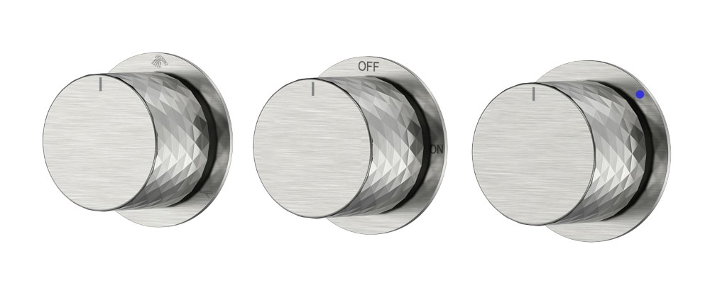Фото Смеситель для душа Boheme Stick Diamond 124-3-NB.1 на 3 потребителя, никель брашированный